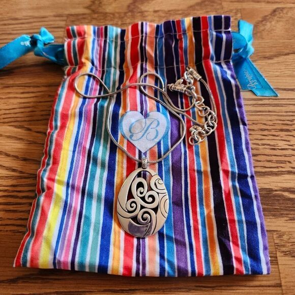 BRIGHTON "Mingle" Silver Scroll Pendant Necklace - Picture 5 of 10